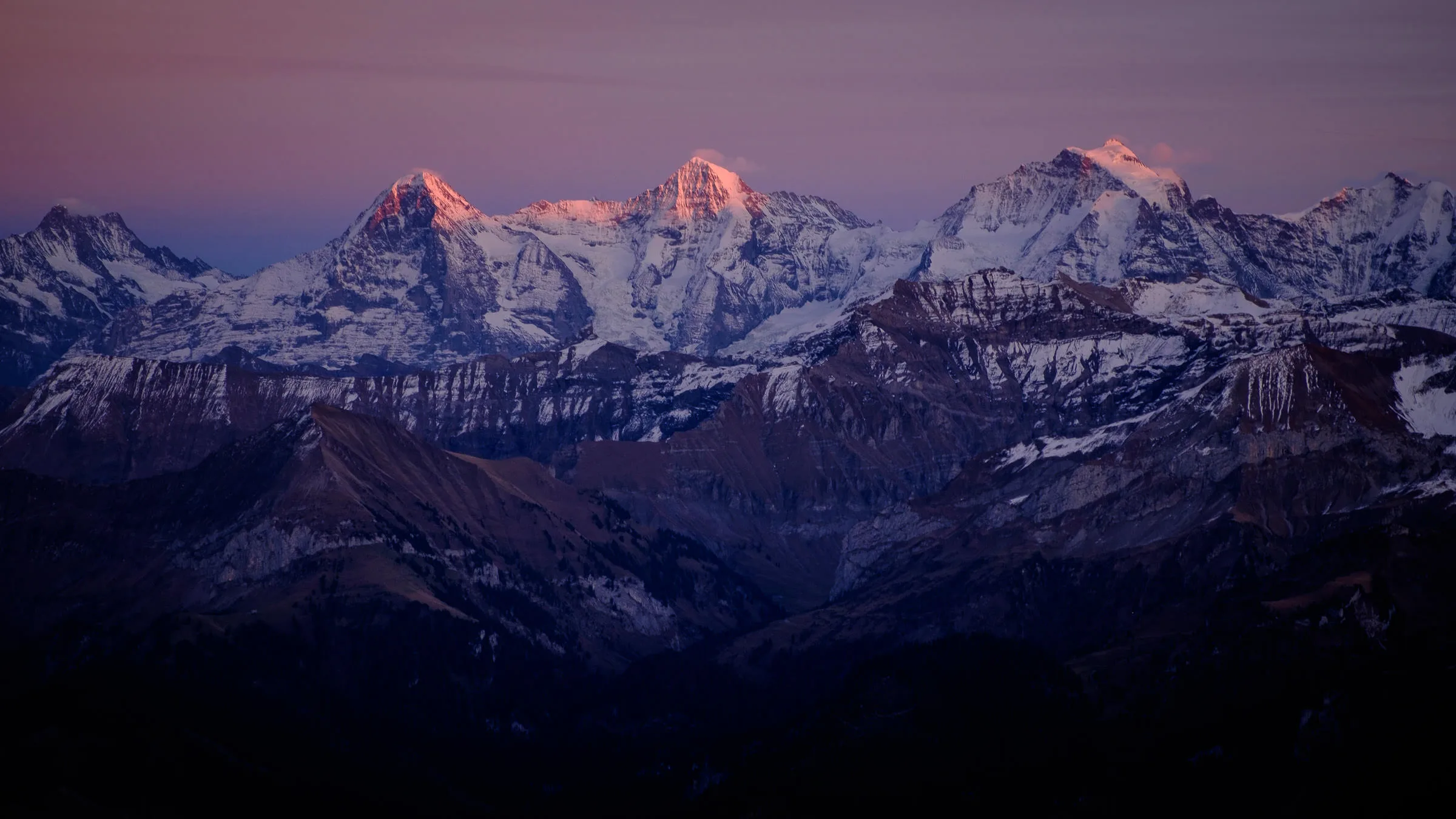 Evening light on the Eiger, Mönch and Jungfrau