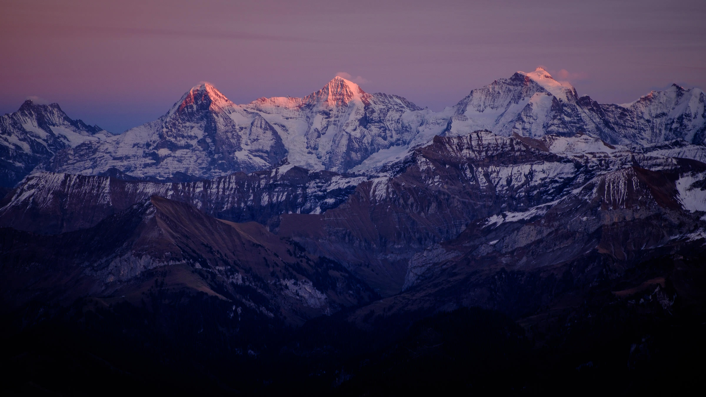Evening light on the Eiger, Mönch and Jungfrau