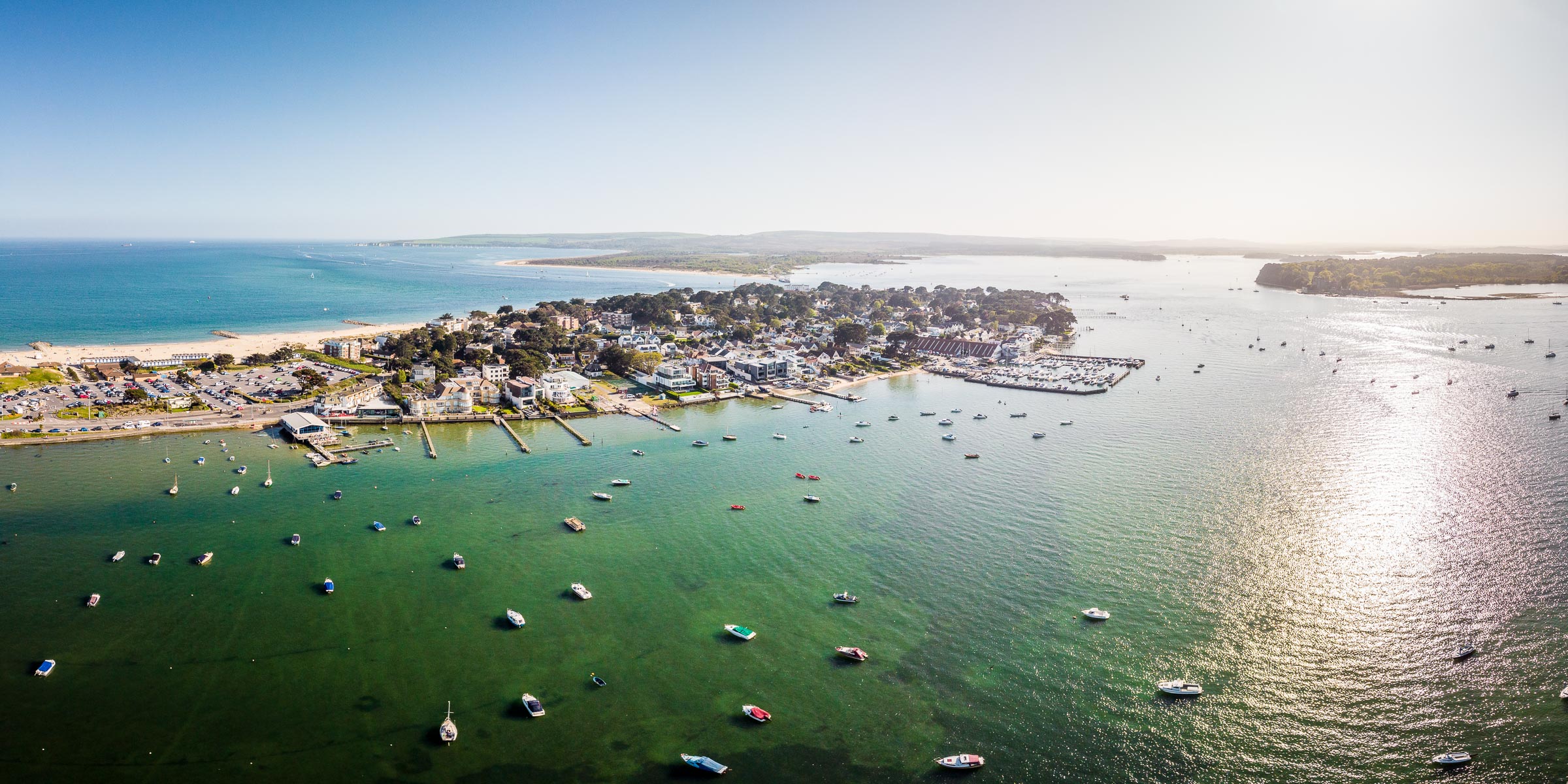 Sandbanks and Poole harbour in Dorset