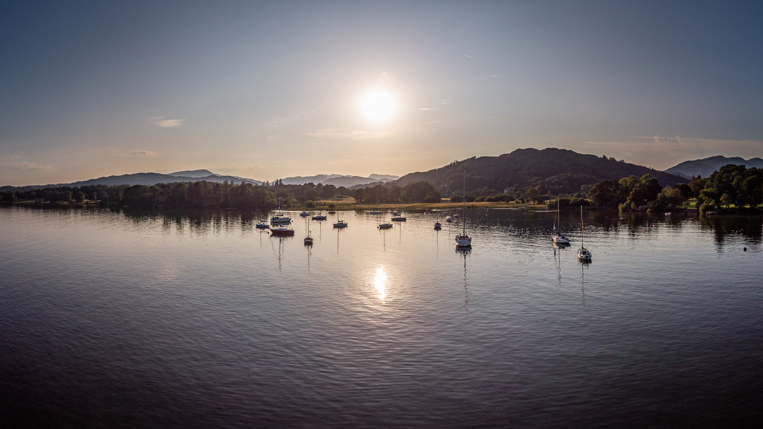 Aerial photograph of Windermere at Waterhead, Cumbria