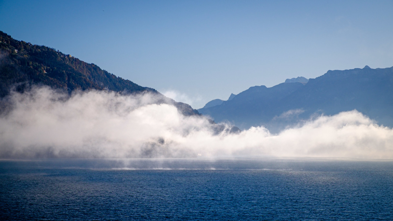 Steam rising from Lake Thun