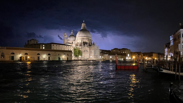 Lightning over the Grand Canal in Venice
