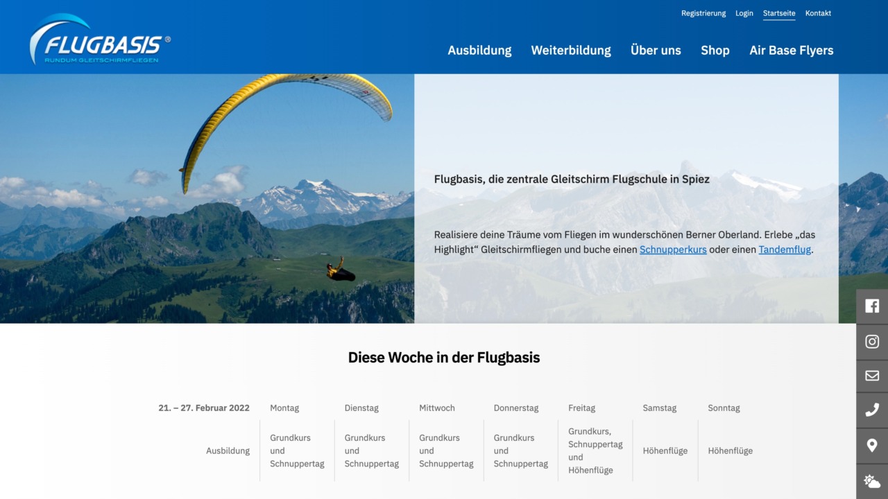 Screenshot of flugbasis.ch