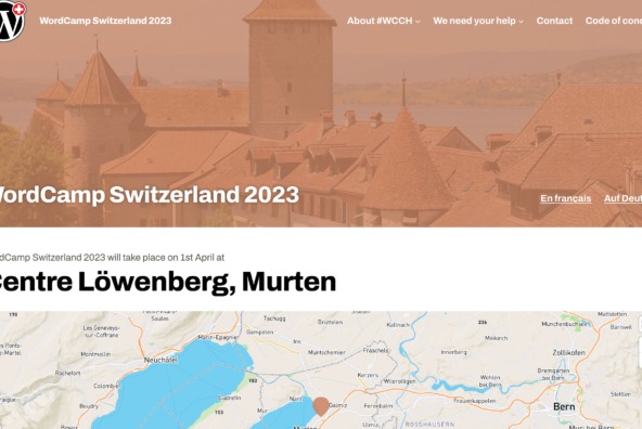 Screenshot of the WordCamp Switzerland website