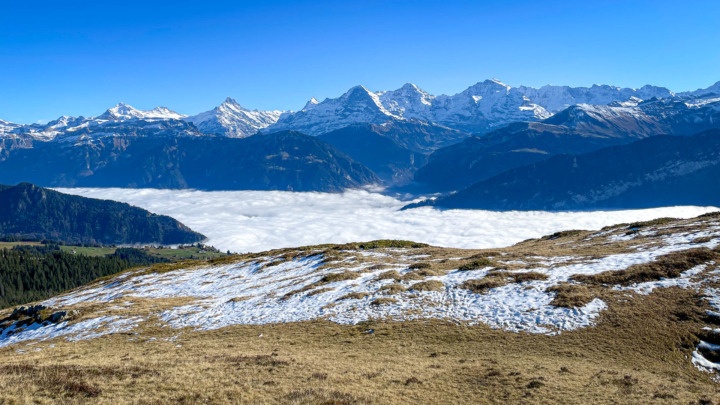 Above the clouds on the autumnal slopes of the Niederhorn