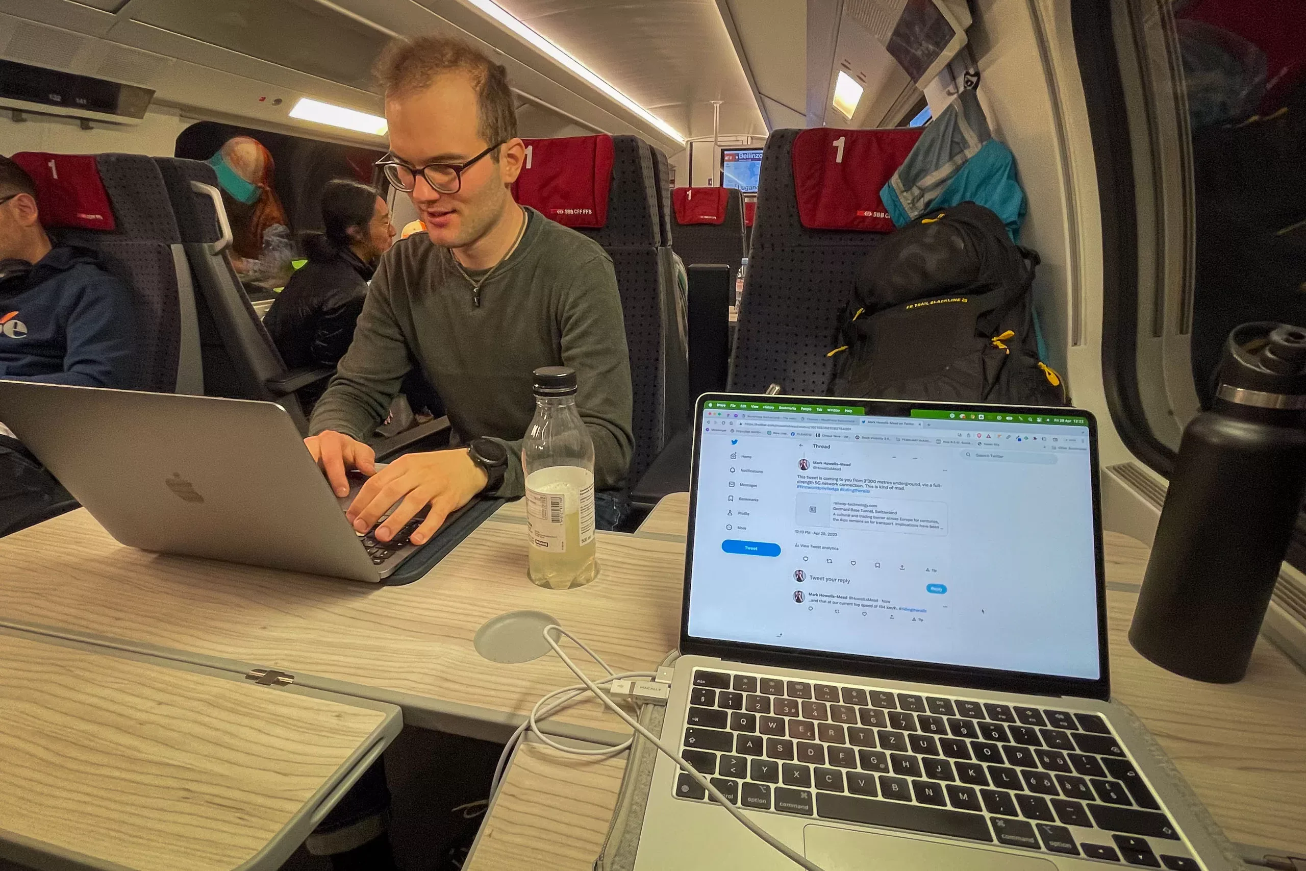 Michi in the train