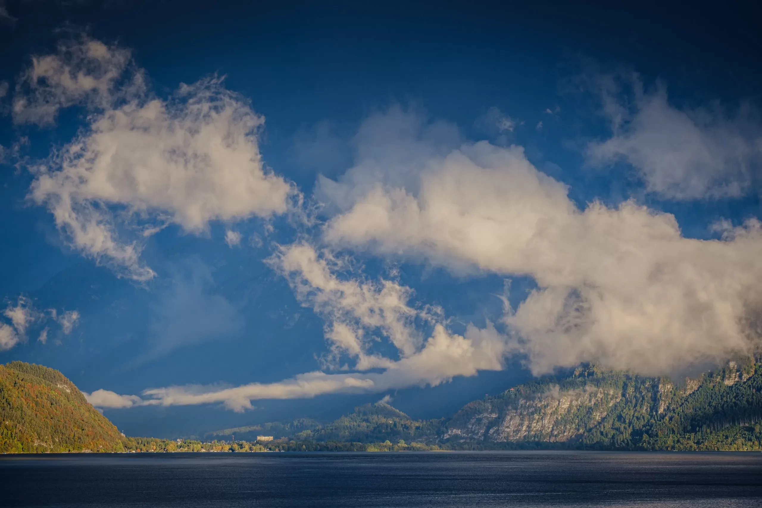 Autumn clouds above the lake at Interlaken