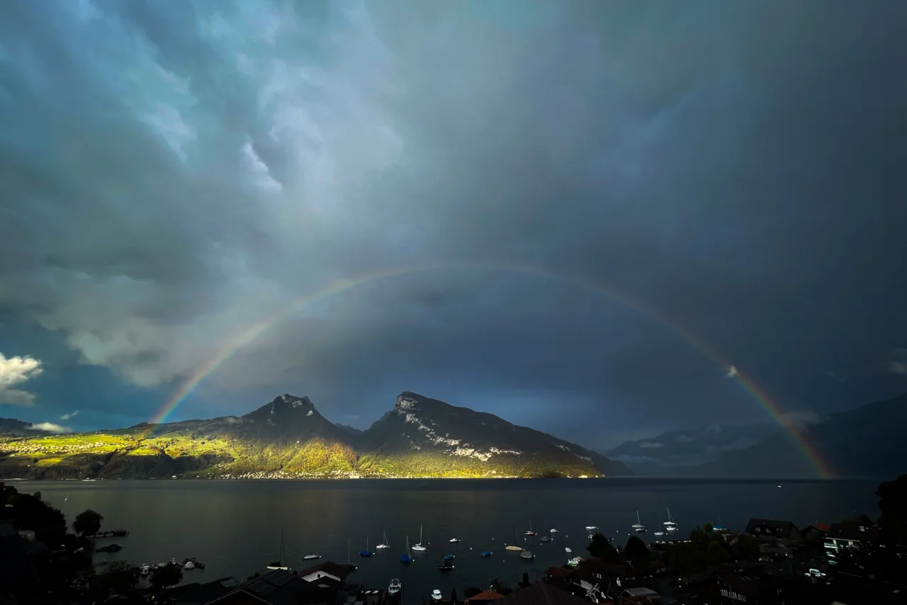 Rainbow over Lake Thun